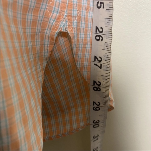 Emma Willis Orange Button Down Long Sleeve Dress Shirt, 16” Mens Check, England - Picture 9 of 10